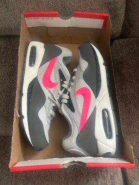 Nike Women's Grey & Hot Pink Air-Inspired Athletic Sneakers